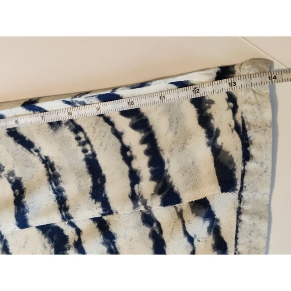 VTG. EN Creme Tie Neck Zip Up Short Sleeve Dress Ivory Green Tie-Dye Size Medium - Picture 8 of 12